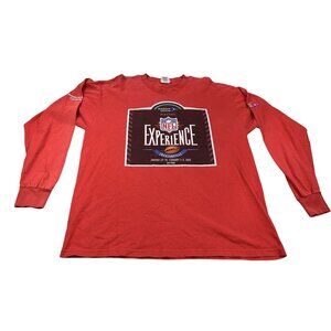 NFL Experience Large Red Long Sleeve Staff Reebok Jacksonville 2005 Super Bowl